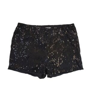 BOZZOLO Womens Black Sequin Sparkle Hot Shorts Party Clubbing Size Large